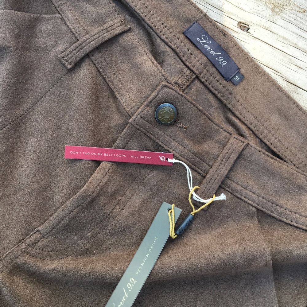 NWT Level 99 brown polyester pants 31 - Picture 4 of 6